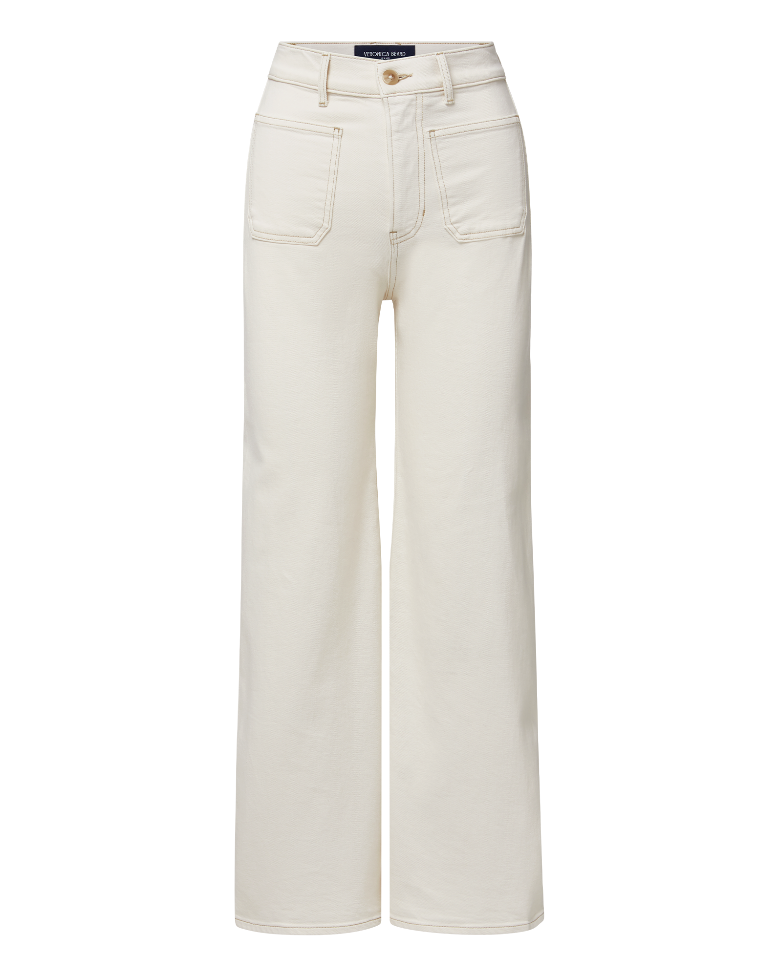 Veronica Beard Grant Wide-Leg Jean - Ecru