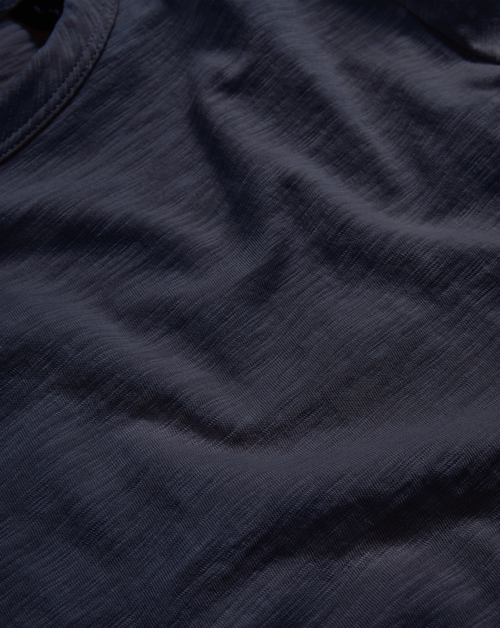 Veronica Beard Waldorf Ruched-Sleeve Slub T-Shirt - Navy