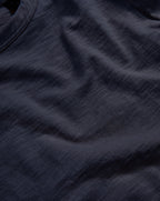Veronica Beard Waldorf Ruched-Sleeve Slub T-Shirt - Navy