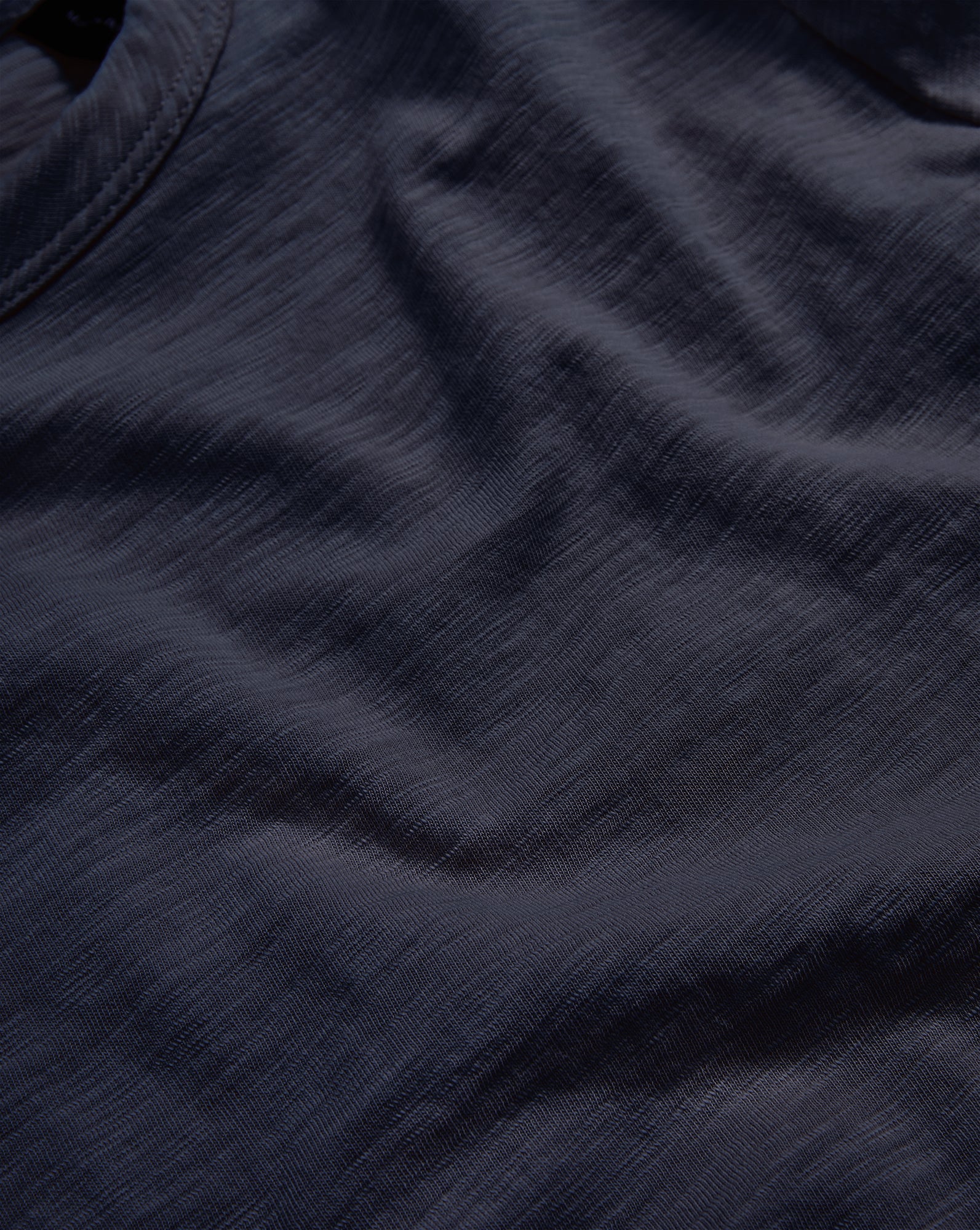 Veronica Beard Waldorf Ruched-Sleeve Slub T-Shirt - Navy