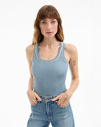 Veronica Beard Birke Scoop-Neck Tank Top - Lake Mist