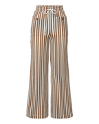 Veronica Beard Zosia Striped Knit Pant White/Brown