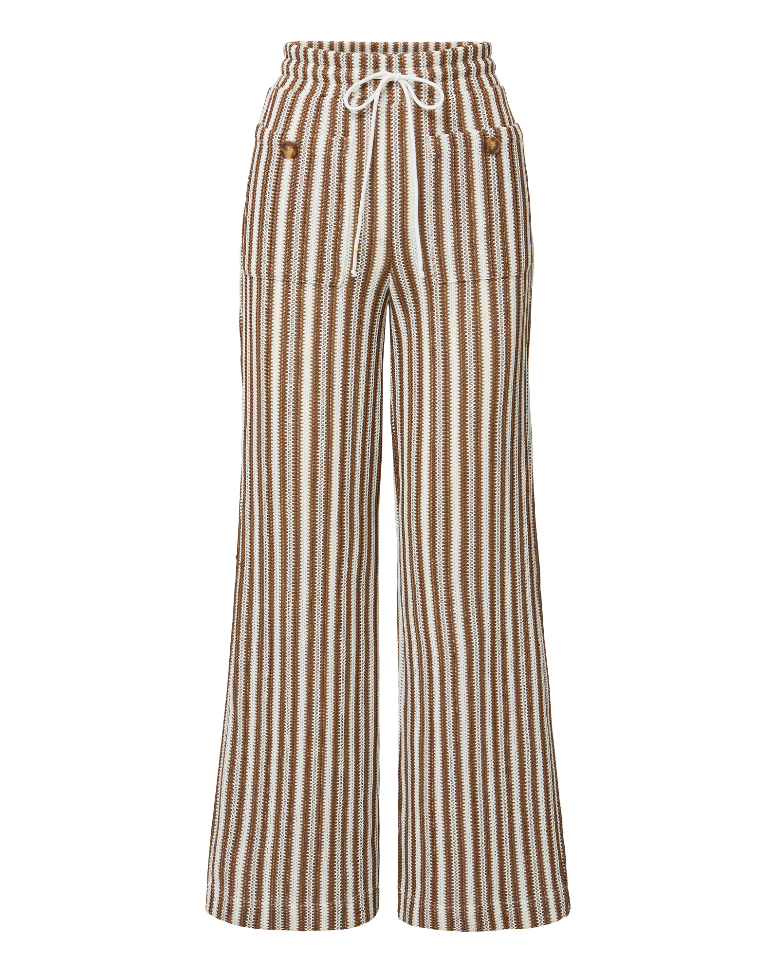Veronica Beard Zosia Striped Knit Pant White/Brown