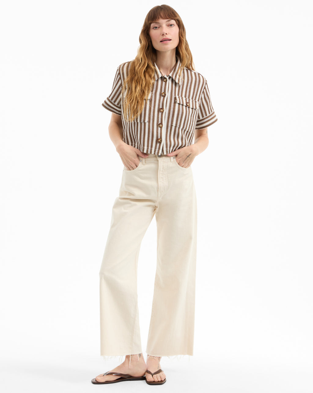 Veronica Beard Bouvier Knit Button-Down Shirt
