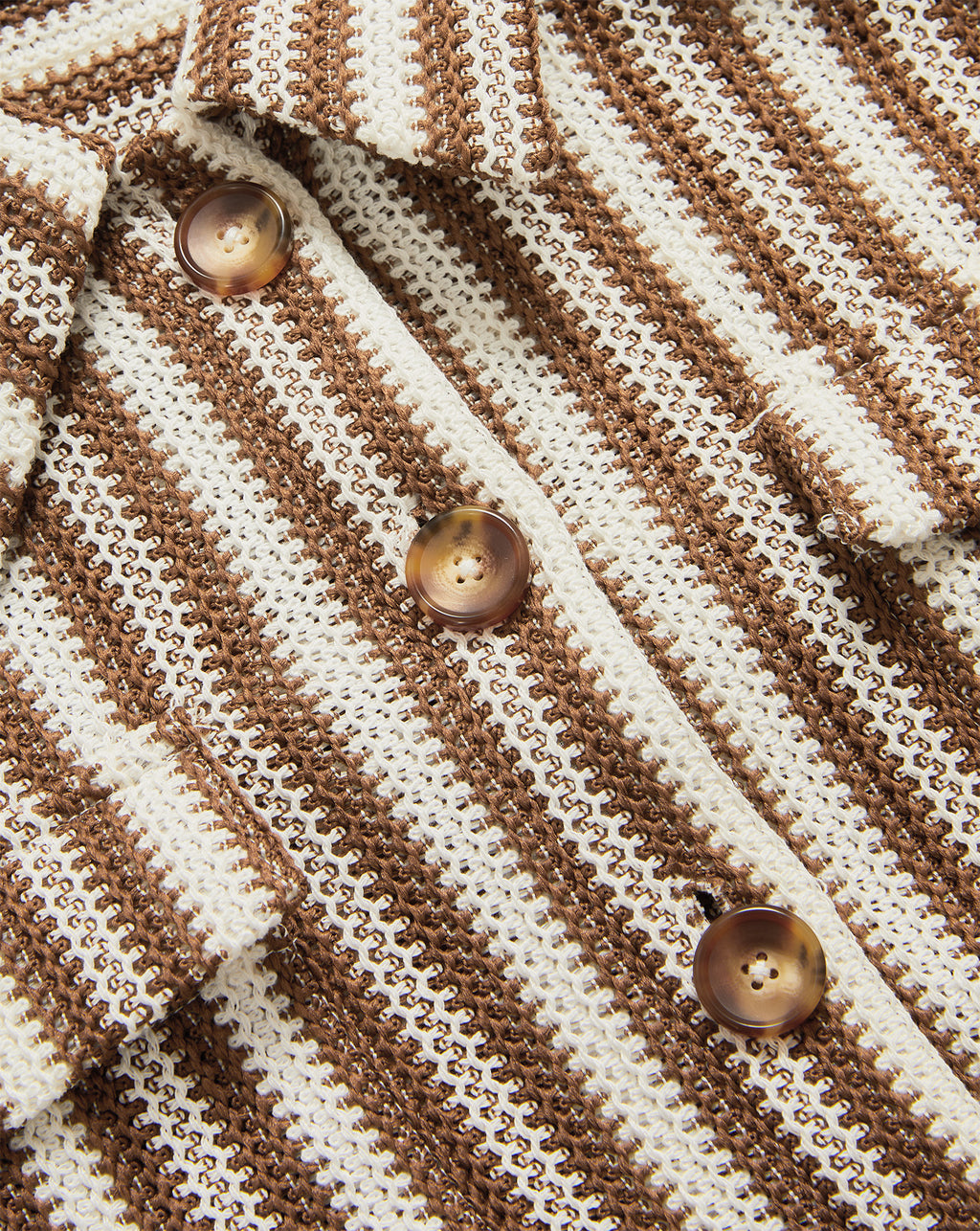 Veronica Beard Bouvier Knit Button-Down Shirt - White/Brown