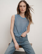 Veronica Beard Kellen Knit Tank Top - Lake Mist