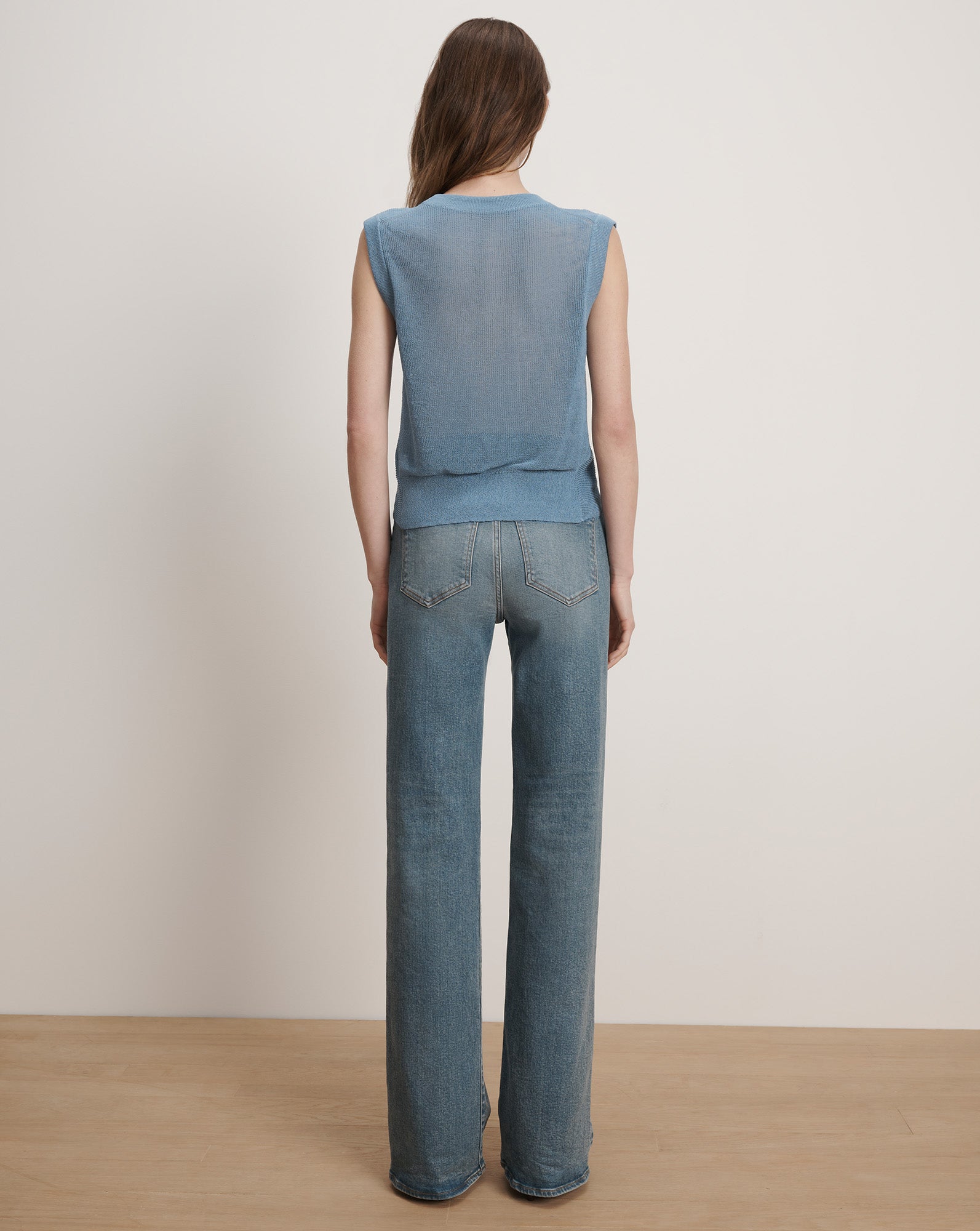 Veronica Beard Kellen Knit Tank Top - Lake Mist
