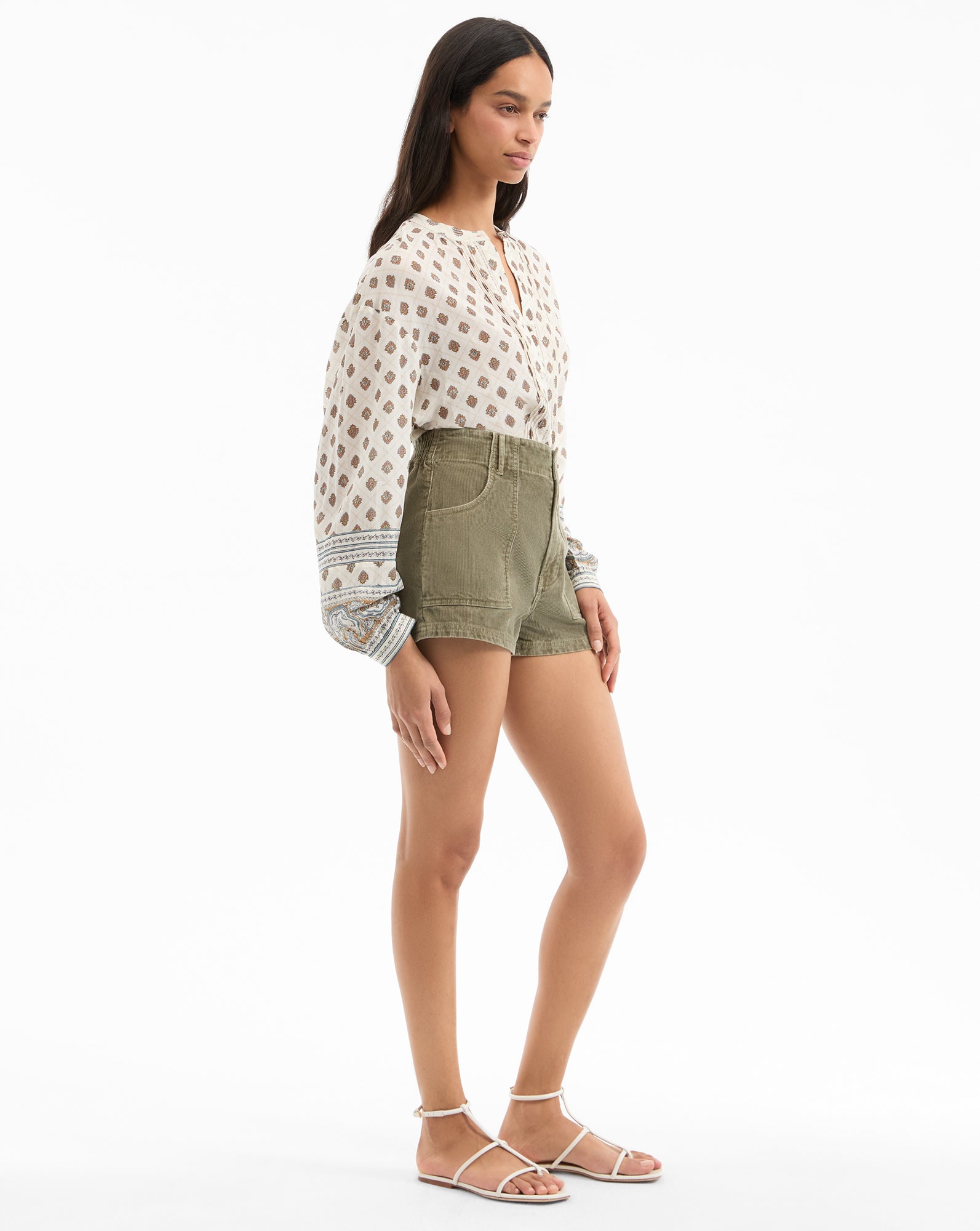 Veronica Beard Sally Corduroy Short - Stone Army