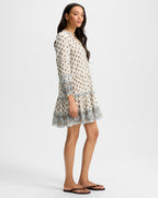 Veronica Beard Belissa Paisley Mini Dress - Dove White Multi