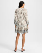 Veronica Beard Belissa Paisley Mini Dress - Dove White Multi