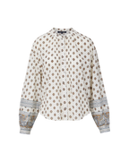Veronica Beard Lollie Paisley Button-Down Blouse Dove White Multi