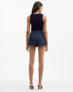 Veronica Beard Winslet Denim Skort - Indigo Rinse