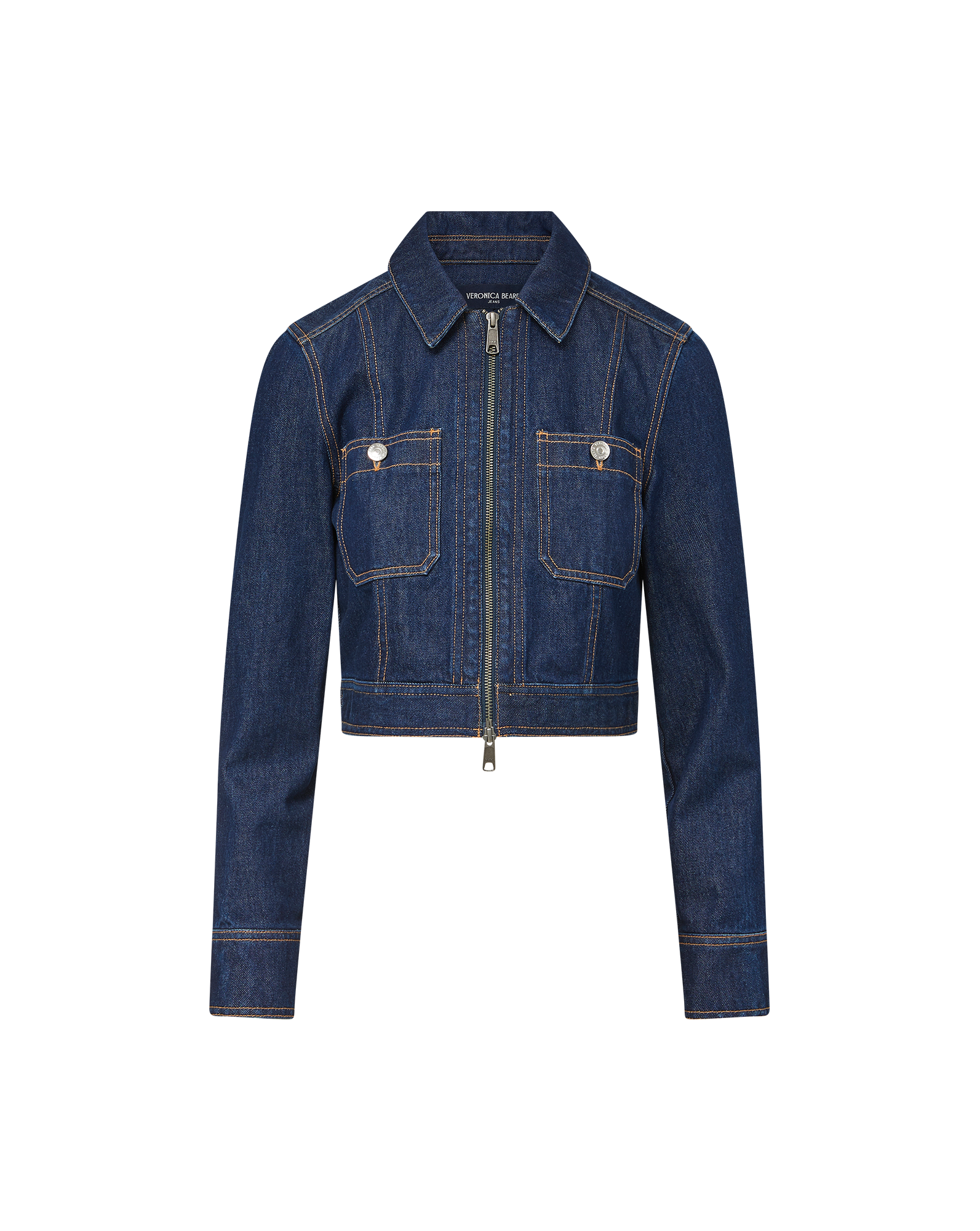 Veronica Beard Patty Cropped Denim Jacket Indigo Rinse