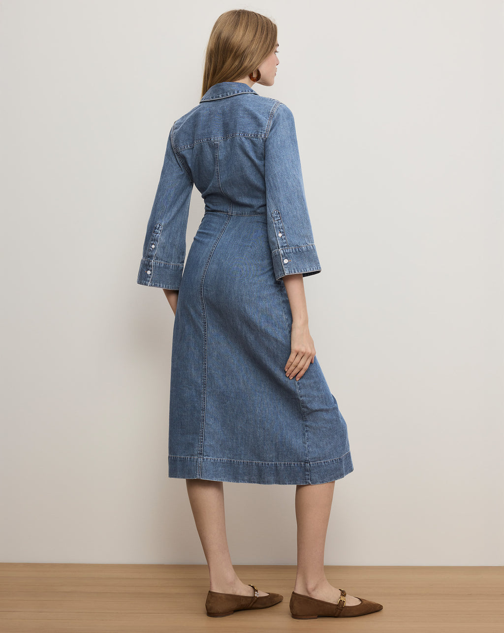 Veronica Beard Haydon Denim Midi Shirtdress - Rebel Blue