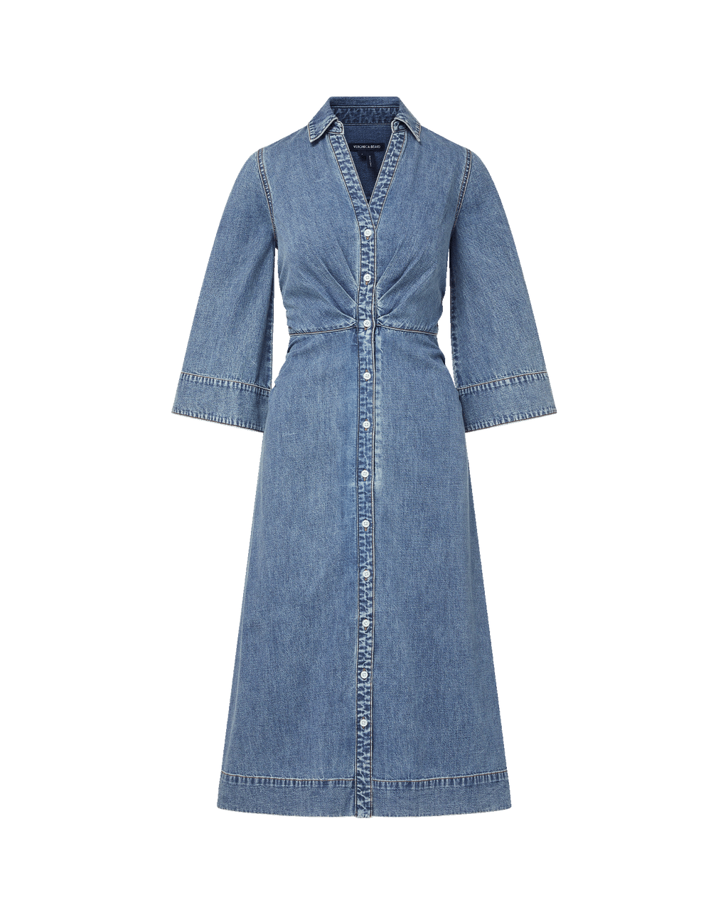 Veronica Beard Haydon Denim Midi Shirtdress - Rebel Blue