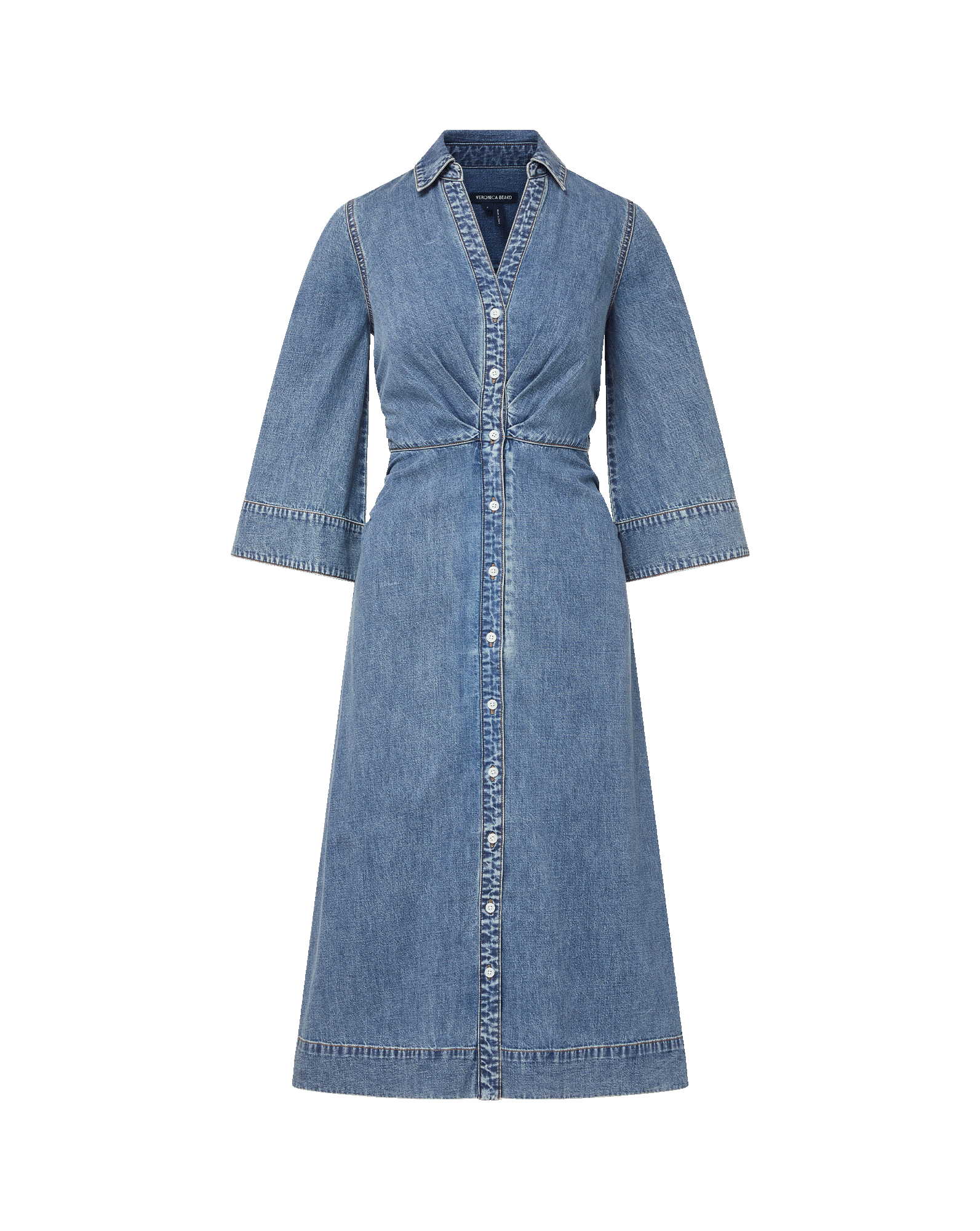 Veronica Beard Haydon Denim Midi Shirtdress - Rebel Blue