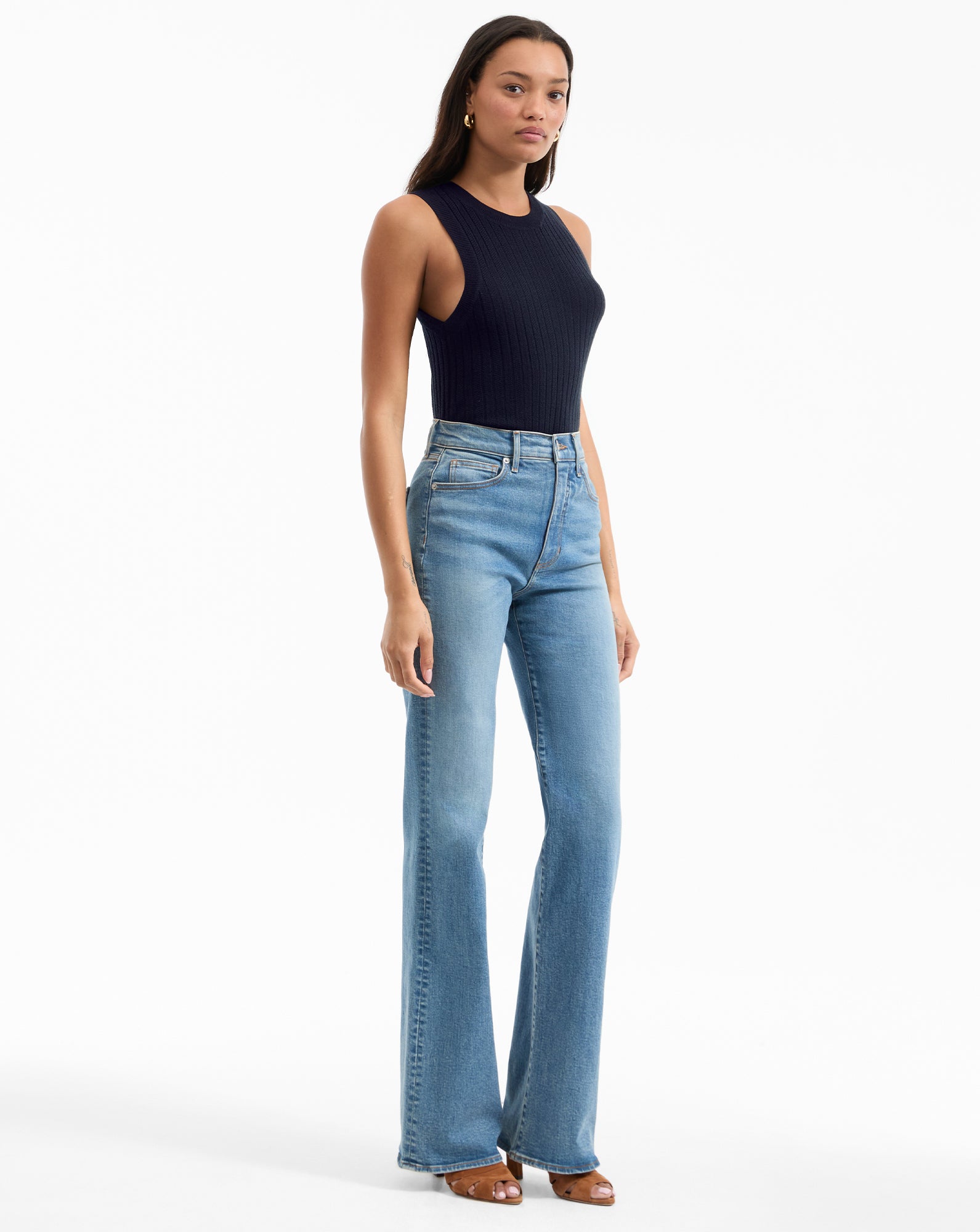 Veronica Beard Crosbie Slim Wide-Leg Jean - Ripple Haze