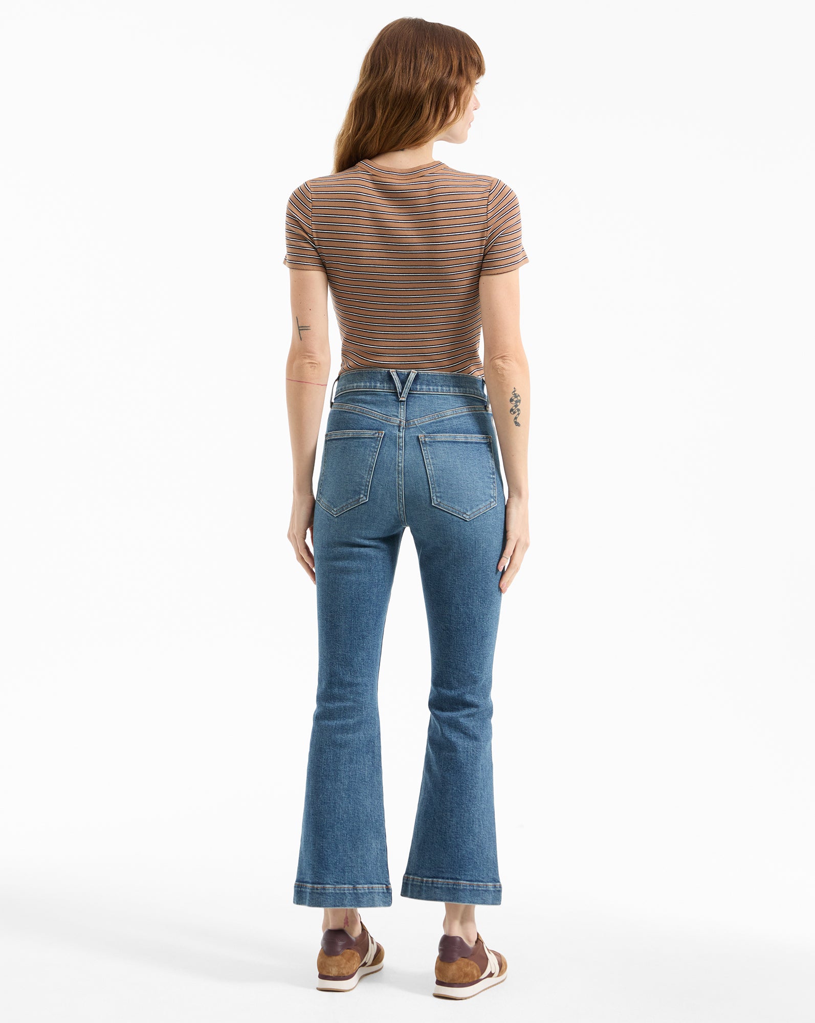 Veronica Beard Carson Kick-Flare Jean - Roadside Blue