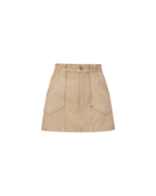Veronica Beard Stelene Denim Mini Skirt - Stone Khaki