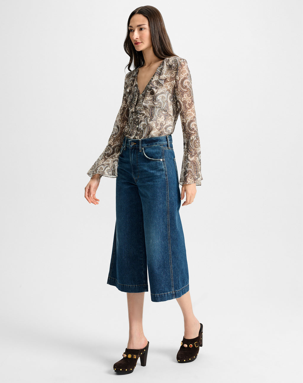 Veronica Beard Marlowe Denim Culotte - Bandit
