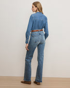 Veronica Beard Gabby Denim Button-Down Shirt - Serendipity