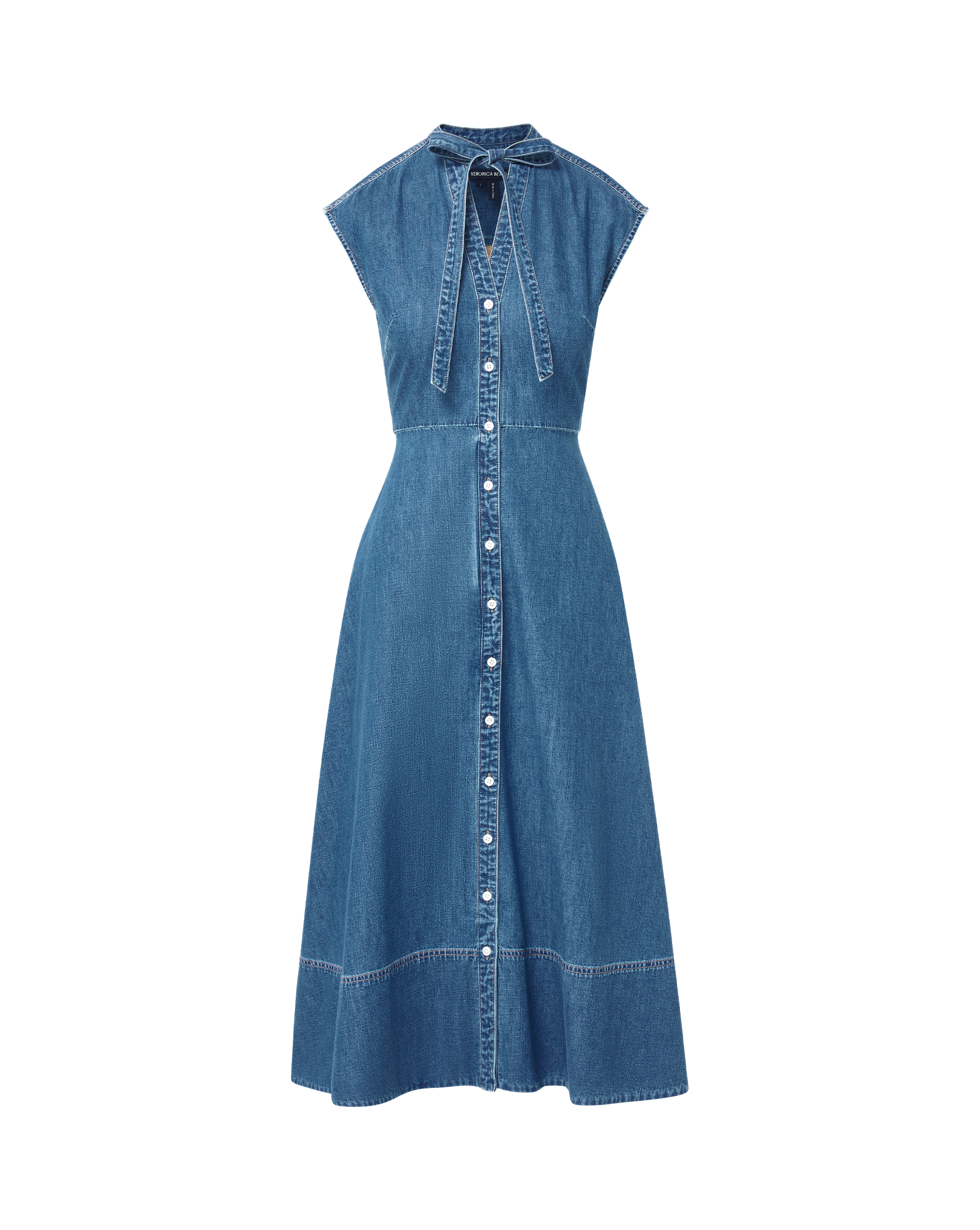 Veronica Beard Honora Denim Midi Shirtdress - Serendipity