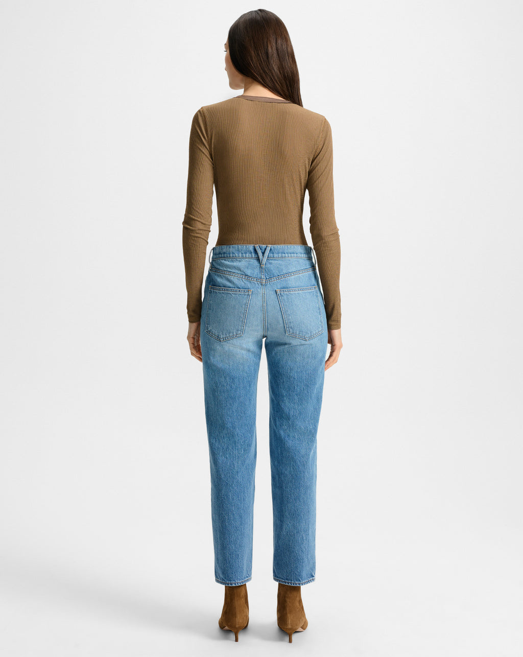 Veronica Beard Leah Straight-Leg Jean - Lakeshore Blush