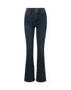 Veronica Beard Dark blue flared denim jeans with front pockets.