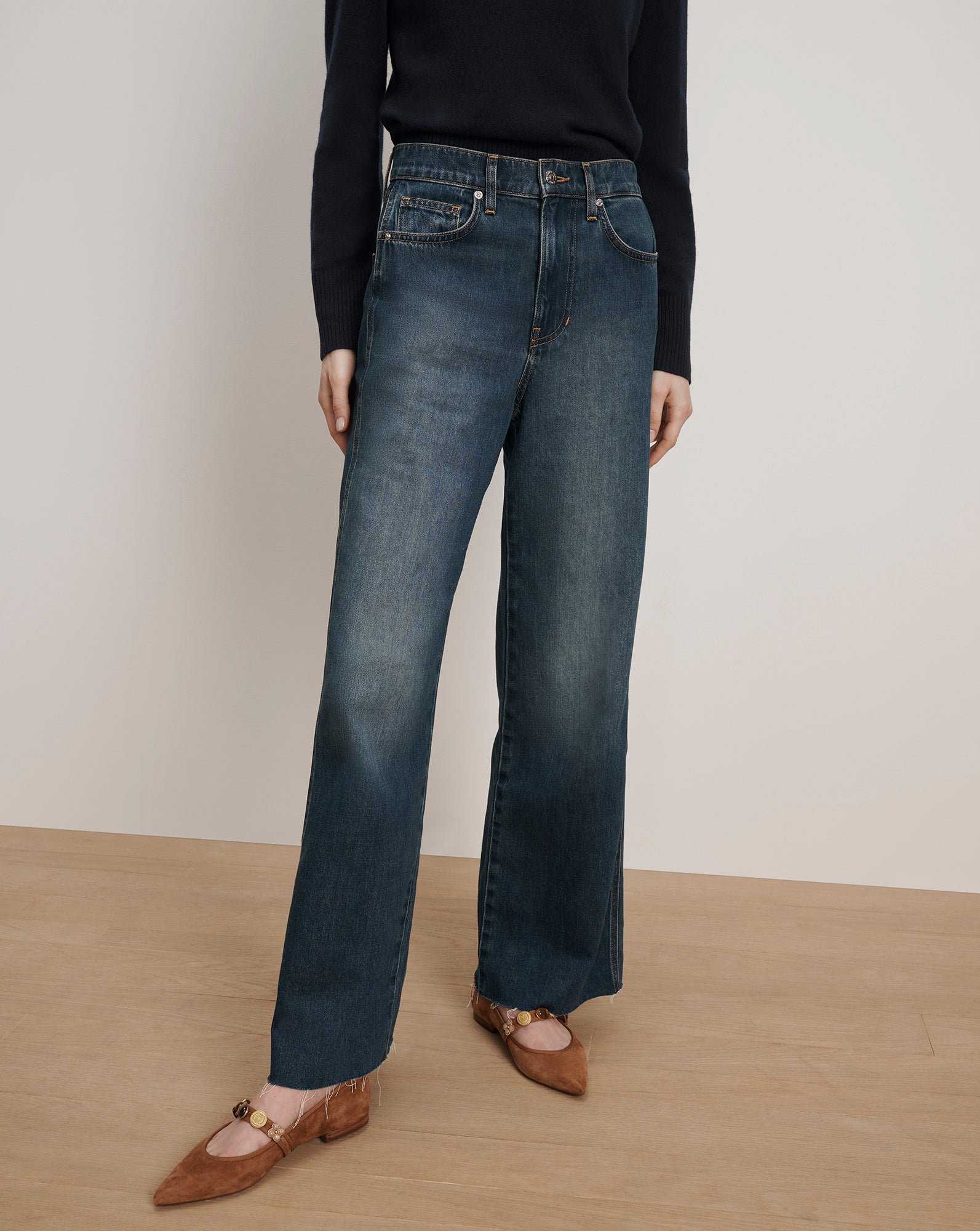 Veronica Beard Taylor Wide-Leg Jean - Rebel Moon