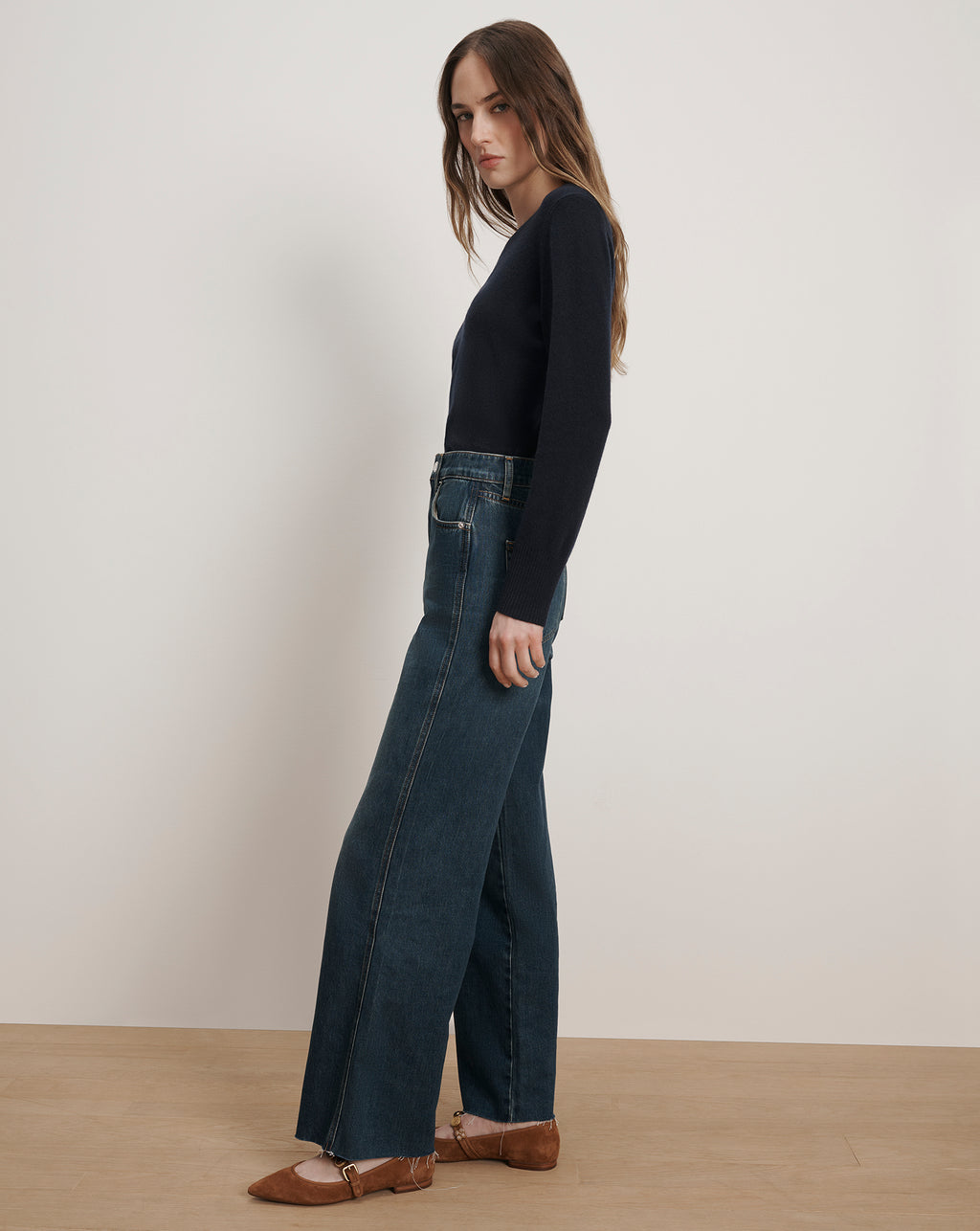 Veronica Beard Taylor Wide-Leg Jean - Rebel Moon