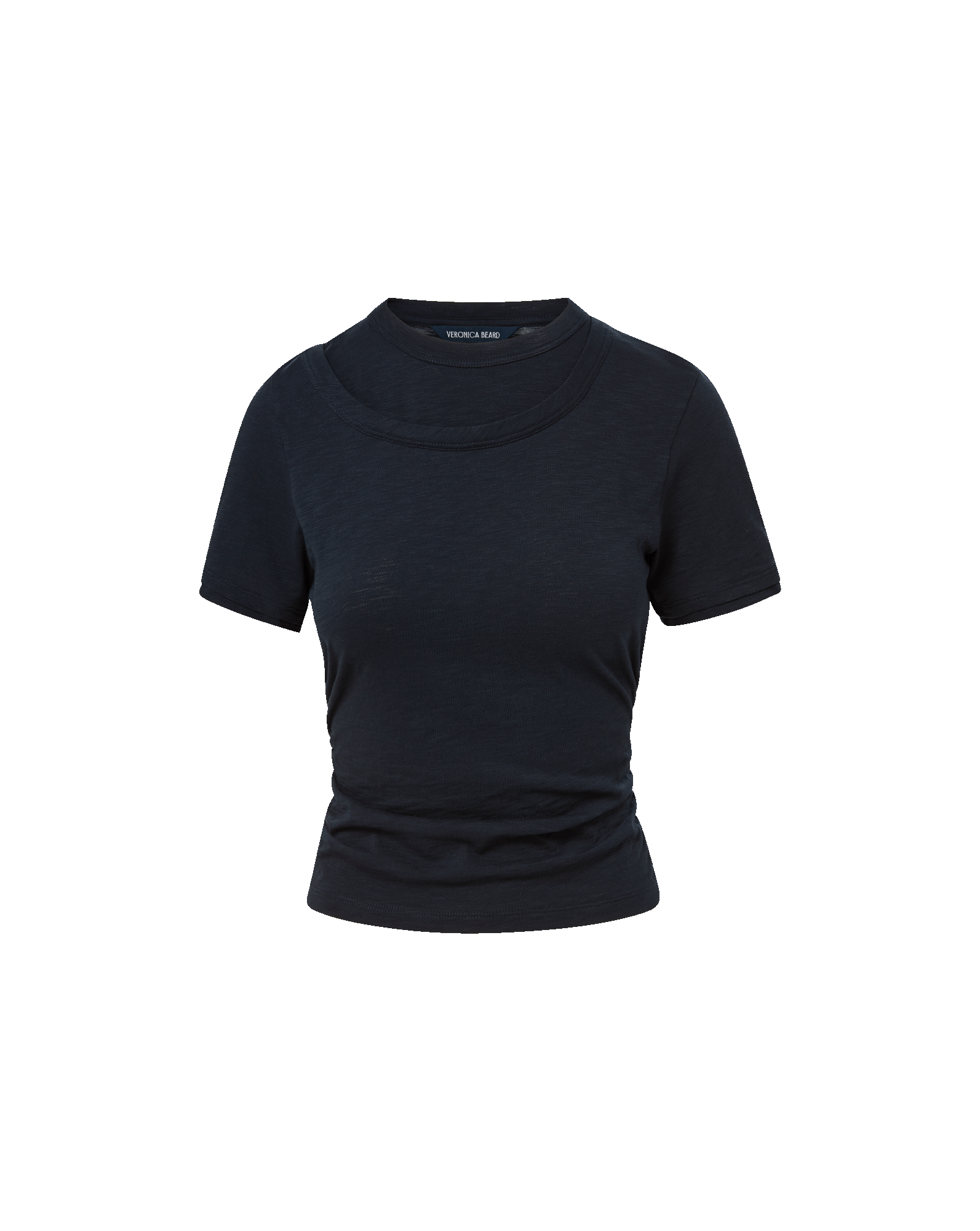 Veronica Beard Damian Double-Collar T-Shirt - Navy