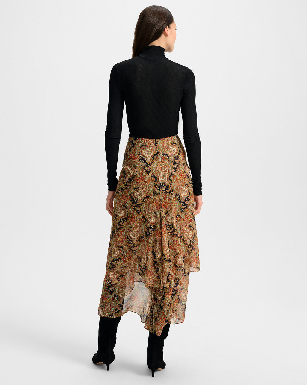 Veronica Beard Wyeth Ribbed Turtleneck Top - Black