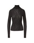 Veronica Beard Wyeth Ribbed Turtleneck Top Black