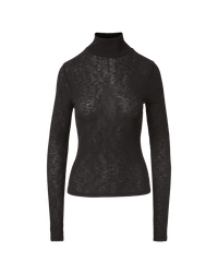 Veronica Beard Wyeth Ribbed Turtleneck Top Black