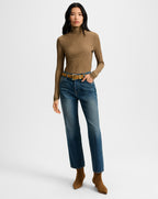 Veronica Beard Wyeth Ribbed Turtleneck Top - Lichen