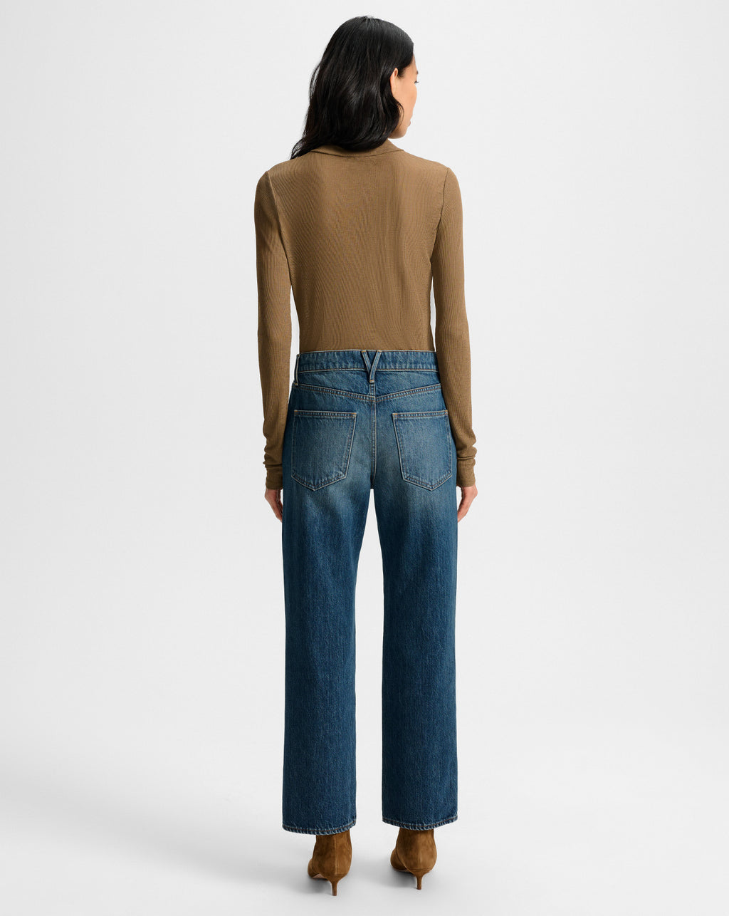 Veronica Beard Wyeth Ribbed Turtleneck Top - Lichen