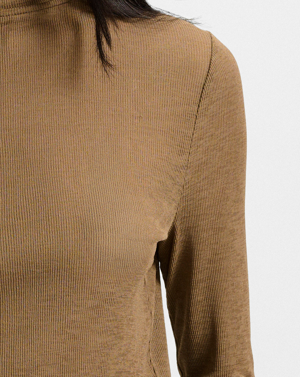 Veronica Beard Wyeth Ribbed Turtleneck Top - Lichen