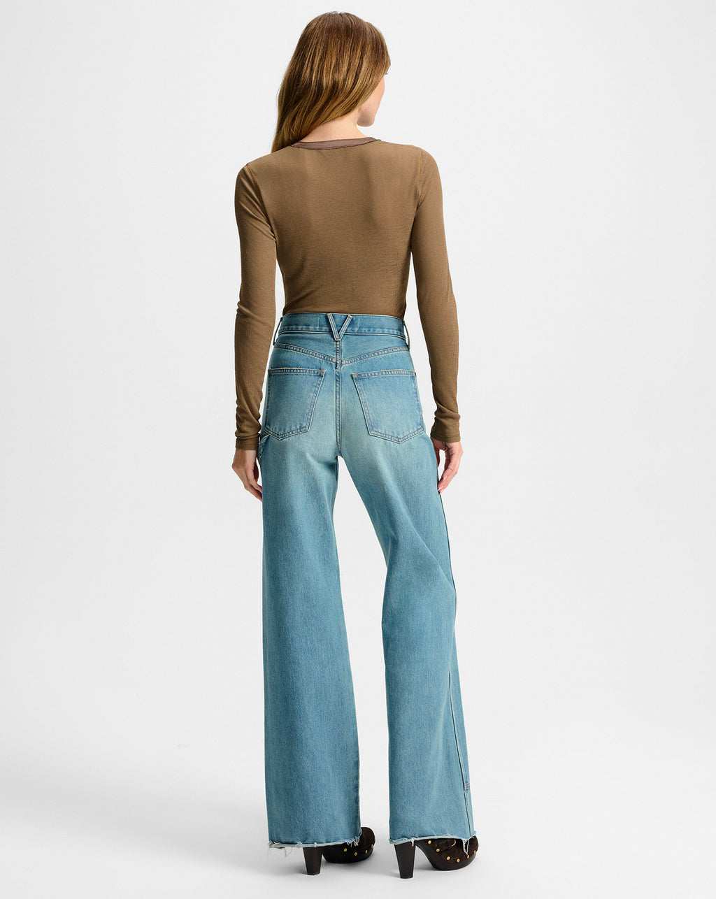 Veronica Beard Drexler Ribbed Henley Top - Lichen