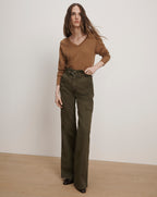 Veronica Beard Damara Wide-Leg Cargo Pant - Cypress