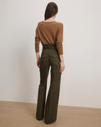 Veronica Beard Damara Wide-Leg Cargo Pant - Cypress