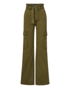 Veronica Beard Damara Wide-Leg Cargo Pant - Cypress