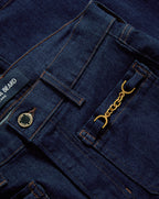 Veronica Beard Beverly Chain-Pocket Skinny-Flare Jean - Indigo Rinse