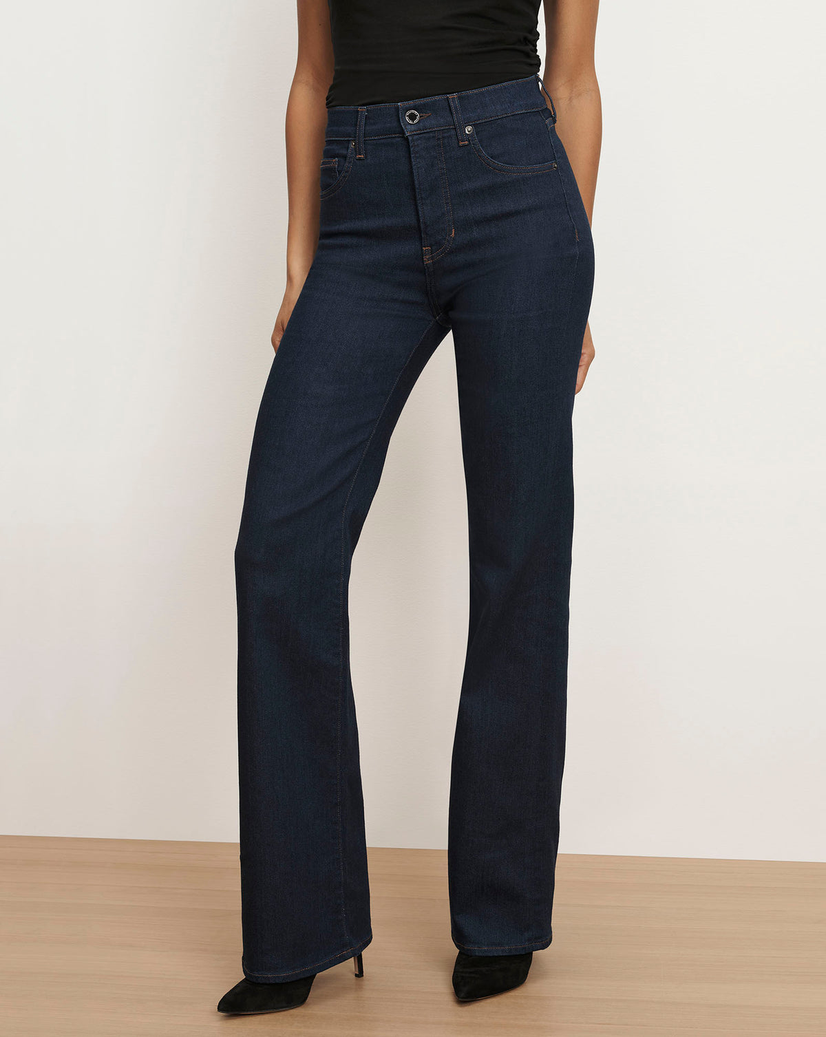 Veronica Beard Crosbie Slim Wide-Leg Jean - Indigo Rinse