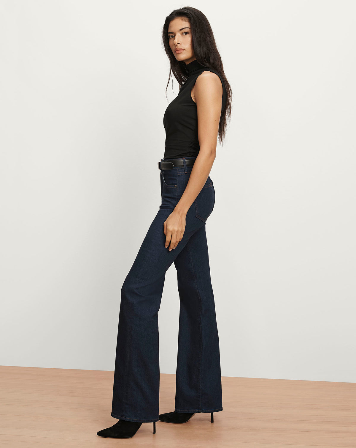 Veronica Beard Dark wash flared jeans.