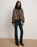 Veronica Beard Arlo Leopard Chore Jacket - Washed Leopard