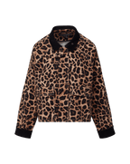 Veronica Beard Arlo Leopard Chore Jacket - Washed Leopard