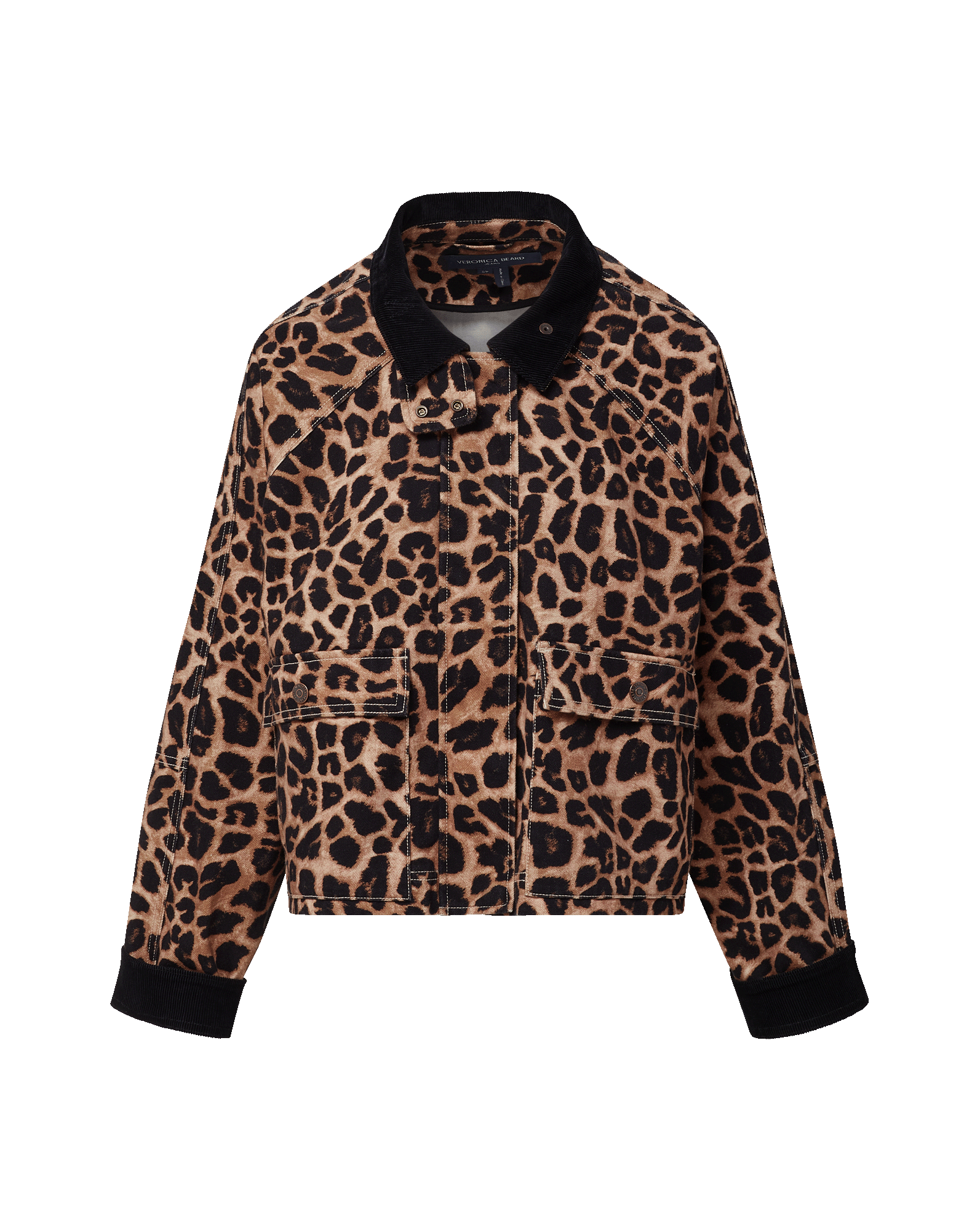 Veronica Beard Arlo Leopard Chore Jacket - Washed Leopard
