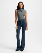 Veronica Beard Beverly Rhinestone Skinny-Flare Jean - Indigo Rinse