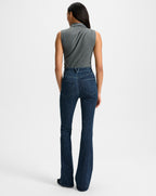 Veronica Beard Beverly Rhinestone Skinny-Flare Jean - Indigo Rinse