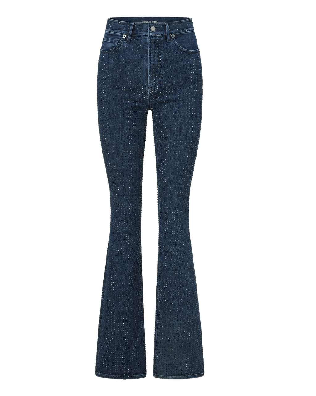 Veronica Beard Beverly Rhinestone Skinny-Flare Jean - Indigo Rinse